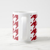 Cranberry en wit groot houndstooth patroon jumbo beker (Achterkant)