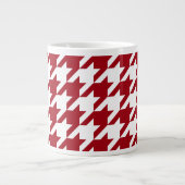 Cranberry en wit groot houndstooth patroon jumbo beker (Voorkant)