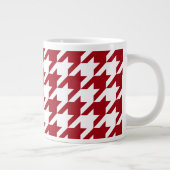 Cranberry en wit groot houndstooth patroon jumbo beker (Rechts)