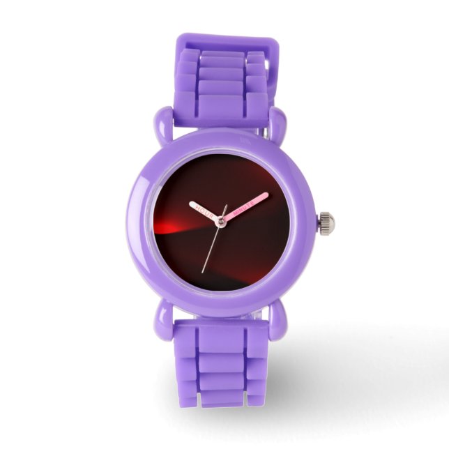 Cranberry en zwart licht horloge (Voorkant)