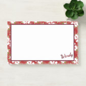 Cranberry Floral Post-it Notes pour Wendy ou vous (Bureau)