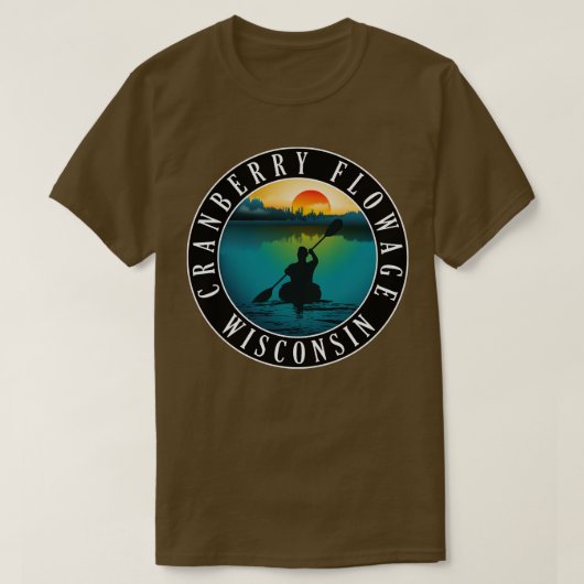 Cranberry Flowage Wisconsin Kayaking T-shirt (Design voorkant)