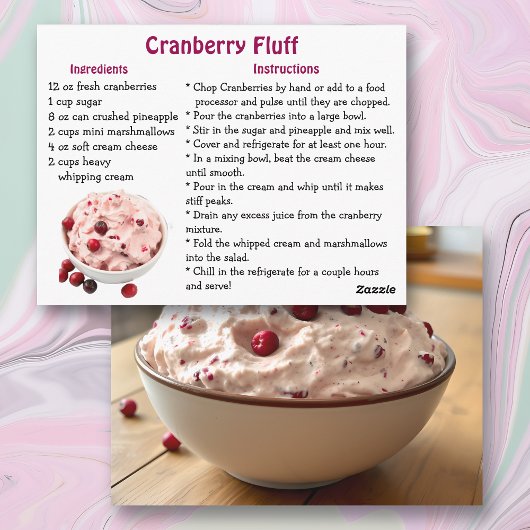 Cranberry Fluff Recipe Card Briefkaart