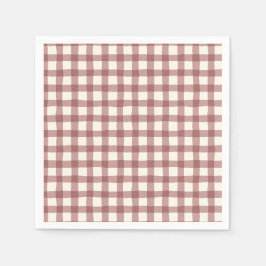 Cranberry Gingham Rood Maroon Servet