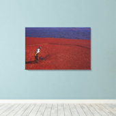 Cranberry Harvest, Middleboro, MA, VS Canvas Afdruk (Insitu (Houten vloer))