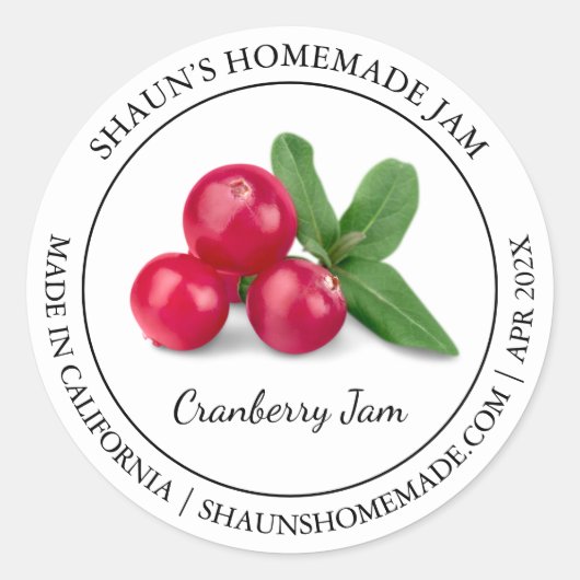 Cranberry Jam Modern label (Voorkant)