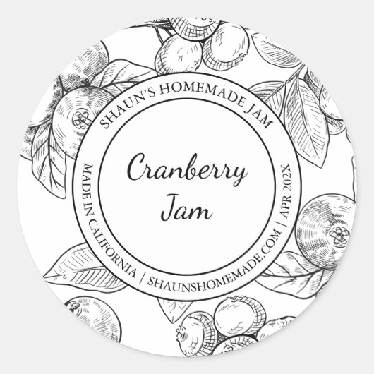 Cranberry Jam Sketch Modern label (Voorkant)