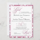 Cranberry Lace Faire-part de mariage religieuse (Devant)