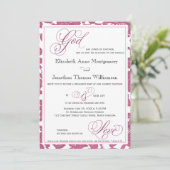 Cranberry Lace Faire-part de mariage religieuse (Debout devant)