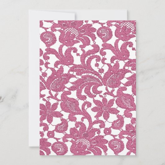 Cranberry Lace Faire-part de mariage religieuse (Dos)