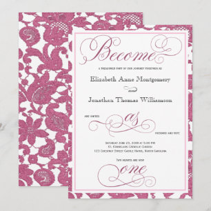 Cranberry Lace wordt een Christelijke bruiloft Kaart