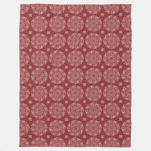 Cranberry Mandala Fleece Deken (Voorkant)