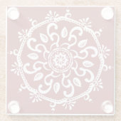 Cranberry Mandala Glazen Onderzetter (Achterkant)