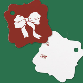 Cranberry met witte strik grafisch aan van bedankjes labels
