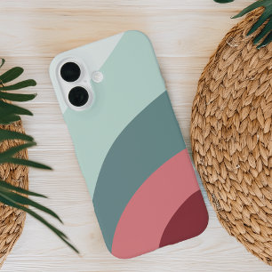 Cranberry & Mint Boho Color Flow iPhone 16 Hoesje