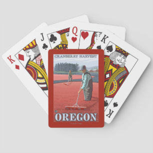 Cranberry-moerassen oogst vintage reisposter pokerkaarten
