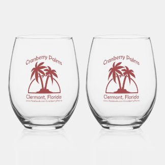 Cranberry Palms Stemless Wine Glasses Wijnglas Zonder Voet