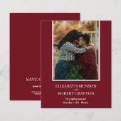 Cranberry Photo Wedding Save the Date (Voorkant / Achterkant)
