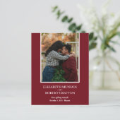 Cranberry Photo Wedding Save the Date (Staand voorkant)