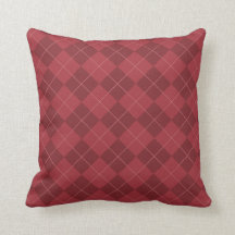 Cranberry Red Argyle Sierkussen