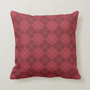Cranberry Red Argyle Sierkussen