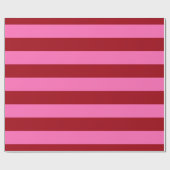 Cranberry Red, Hot Pink #2 XL Preppy Stripe 1X Cadeaupapier (Vlak)