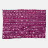 Cranberry Red Modern Mudcloth Pattern Theedoek (Horizontaal)