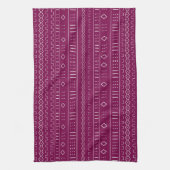 Cranberry Red Modern Mudcloth Pattern Theedoek (Verticaal)