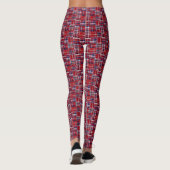 Cranberry Red Navy Blue Madras Patchwork Leggings (Achterkant)