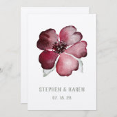 Cranberry Red Scarlet Flower Wedding Kaart (Voorkant / Achterkant)