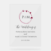 Cranberry Red Simple Heart Wreath Wedding (Recto)