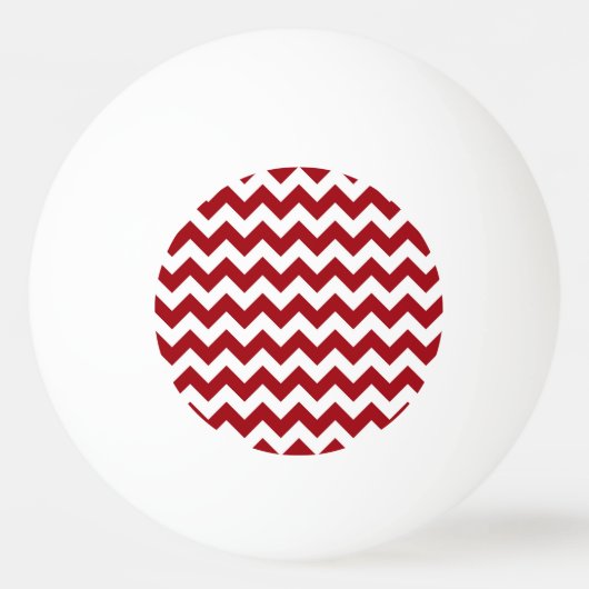 Cranberry Red White Chevron Zig-Zag Pattern Pingpongballen (Voorkant)
