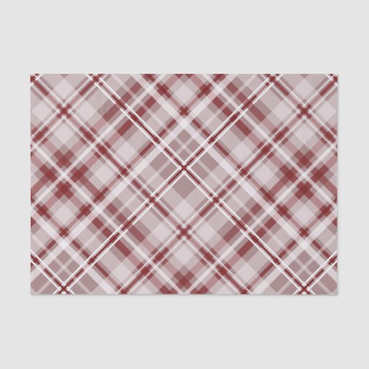 Cranberry rood wit diagonaal plaid tissuepapier (Voorkant)