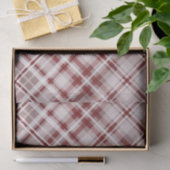 Cranberry rood wit diagonaal plaid tissuepapier (Geschenk)