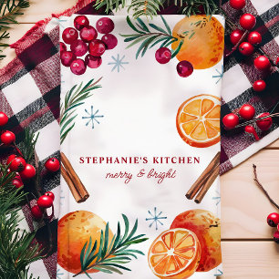 Cranberry Sinaas Kaneel Op Maat Gemaakt Kerstmis Theedoek