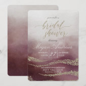 Cranberry Watercolor Invitation de la douche nupti (Devant / Derrière)