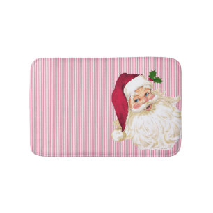 Cranberry Witte Streep Kerstman Badmat