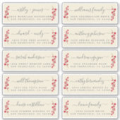 Cranberry's Takjes Huwelijksuitnodiging Adreslabel Sticker (Voorkant)