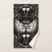 Crâne à ailes de romance gothique victorienne et r (Serviette à main)