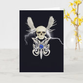 Crâne à cornes et carte à poignard (Fleur jaune)