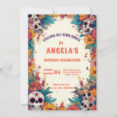 Crâne à sucre Invitation Anniversaire - Jour des M (Devant)