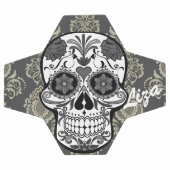 Crâne à sucre "Jour des morts" Dentelle Damas Pers (Plat)