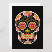 Crâne à sucre noir 5" x 7" Invitation (Devant / Derrière)