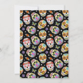 Crâne à sucre personnalisé Invitation de fête d'an (Dos)