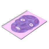Crâne à sucre pourpre avec Carnet à perles roses (Côté gauche)