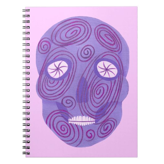 Crâne à sucre pourpre avec Carnet à perles roses (Devant)