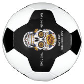 Crâne à sucre rose jaune sur noir (Tourné)