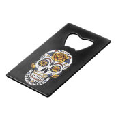 Crâne à sucre rose jaune sur noir (Devant Angle)