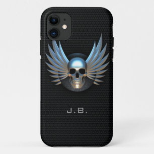 Crâne ailé bleu iPhone 5 Coque