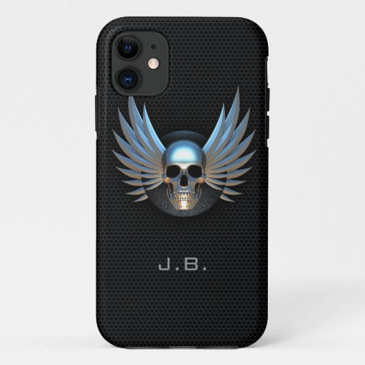 Crâne ailé bleu iPhone 5 Coque (Dos)